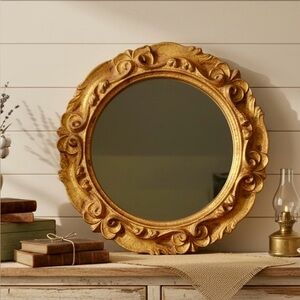 Italian Florentine Hollywood Regency Gold Giltwood Baroque Wall Mirror